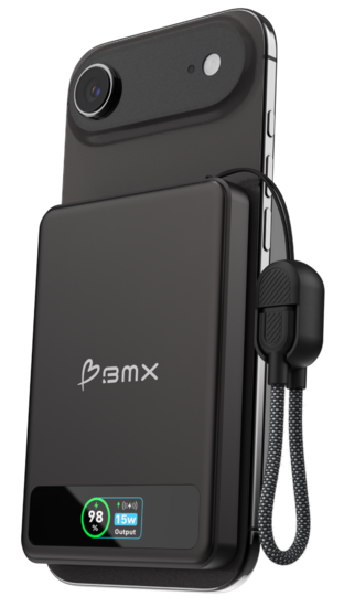 BMX SolidSafe 5 K MagSafe solid-state powerbank 5000 mAh zwart