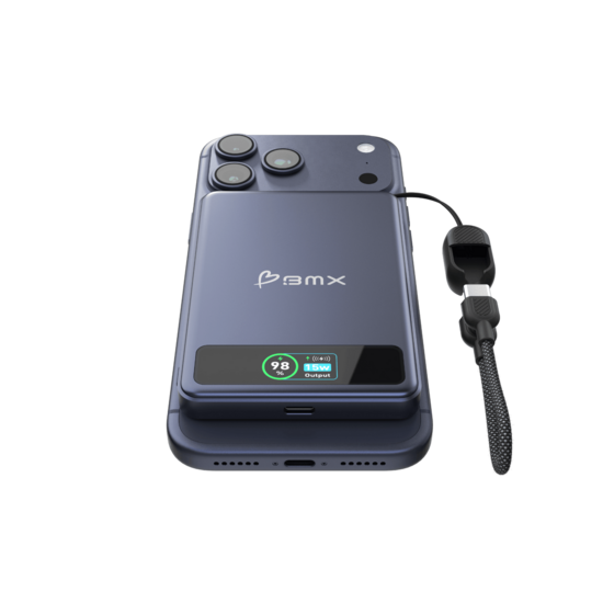 BMX SolidSafe 5 K MagSafe solid-state powerbank 5000 mAh blauw