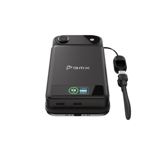 BMX SolidSafe 10 K MagSafe solid-state powerbank 10000 mAh zwart