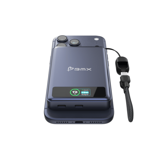 BMX SolidSafe 10 K MagSafe solid-state powerbank 10000 mAh blauw