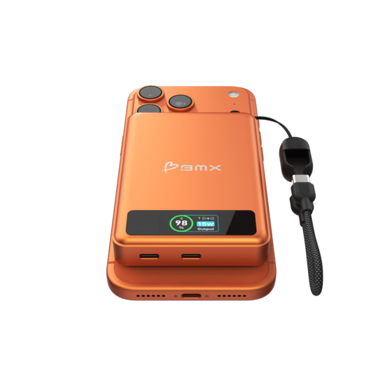 BMX SolidSafe 10 K MagSafe solid-state powerbank 10000 mAh oranje