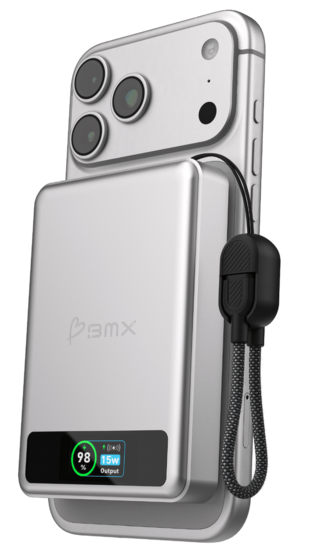 BMX SolidSafe 10 K MagSafe solid-state powerbank 10000 mAh zilver