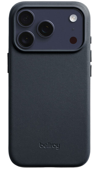 Bellroy leather iPhone 17 Pro hoesje navy