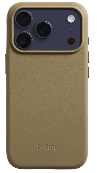 Bellroy leather iPhone 17 Pro hoesje khaki