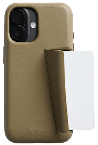 Bellroy Card iPhone 17 wallet hoesje khaki