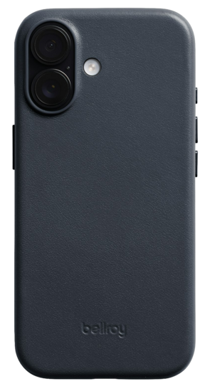 Bellroy leather iPhone 17 hoesje navy