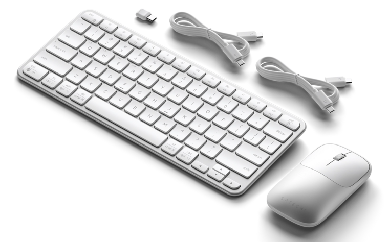 Satechi Slim CEX1 draadloze toetsenbord en muis combo zilver