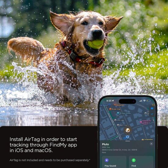 Spigen Tough Armor AirTag houder Pet Collar voor huisdieren