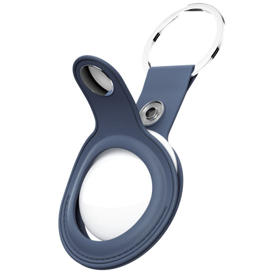 KeyBudz AirTag Leather Keyring hanger blauw 2 pack