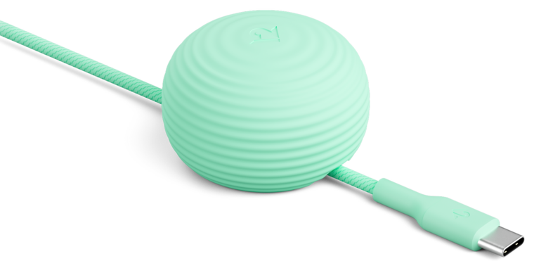 Twelve South CableStay USB-C kabel met houder mintgroen
