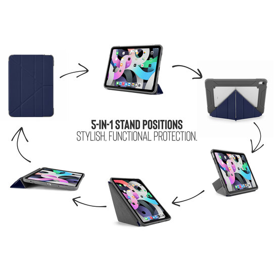 Pipetto Shield Origami iPad Air 11 / 10,9 inch hoesje donkerblauw