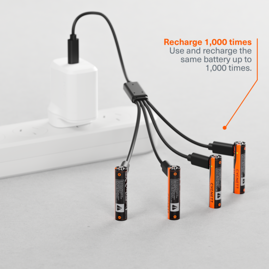 Cygnett AAA USB-C oplaadbare batterijen 4 pack