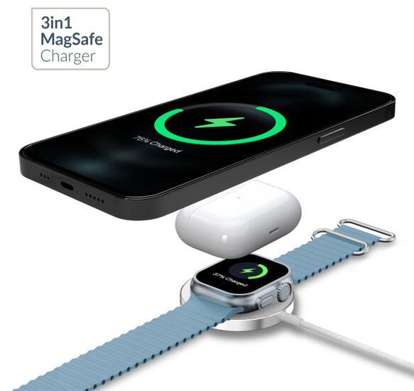 Mobilize 3 in 1 MagSafe oplader en kabel
