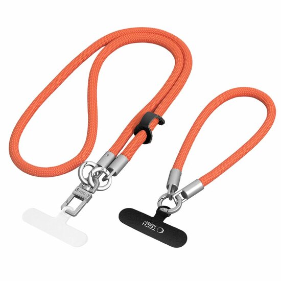 TechProtection Rope draagkoord en polsbandje voor elke telefoon oranje / titanium