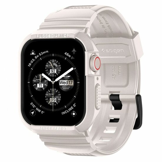 Spigen Rugged Armor Pro Apple Watch 45 / 44 mm bandje Beige