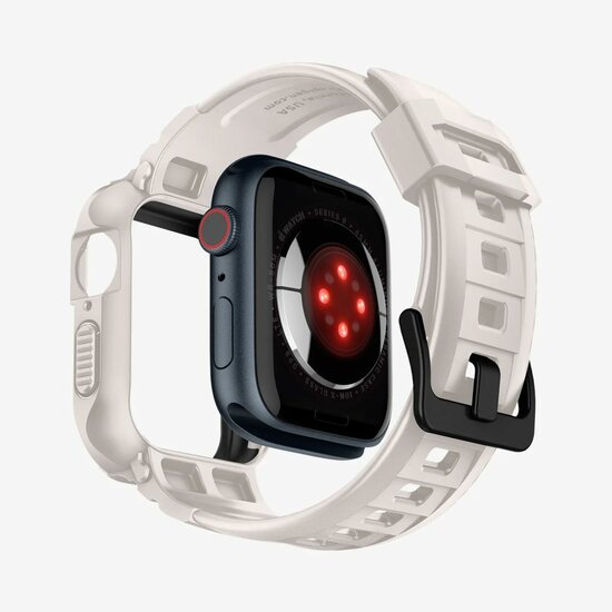 Spigen Rugged Armor Pro Apple Watch 45 / 44 mm bandje Beige