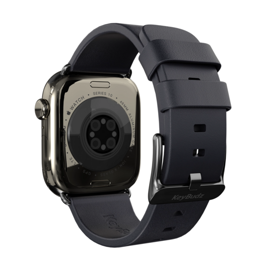 KeyBudz Artisan leather Apple Watch bandje zwart