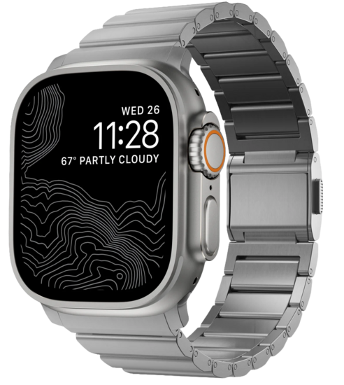 Nomad Titanium V3 Apple Watch 49 /&nbsp;46 / 45 mm bandje natural