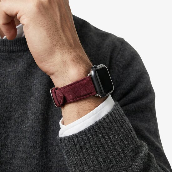 Alcanside Alcantara Buckle Apple Watch 49 / 46 / 45 mm bandje rood