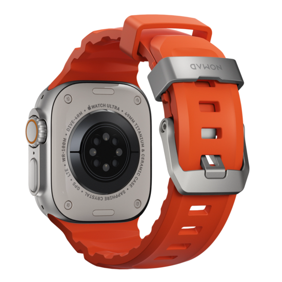 Nomad Rocky Point Apple Watch 49 / 46 /&nbsp;45 mm bandje magma / zilver