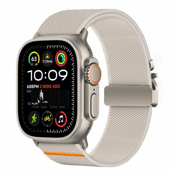 TechProtection Nylon clasp Apple Watch 49 /  46 / 45 / 44 mm bandje titanium