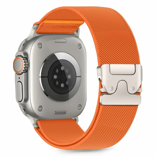 TechProtection Nylon clasp Apple Watch 49 /  46 / 45 / 44 mm bandje oranje