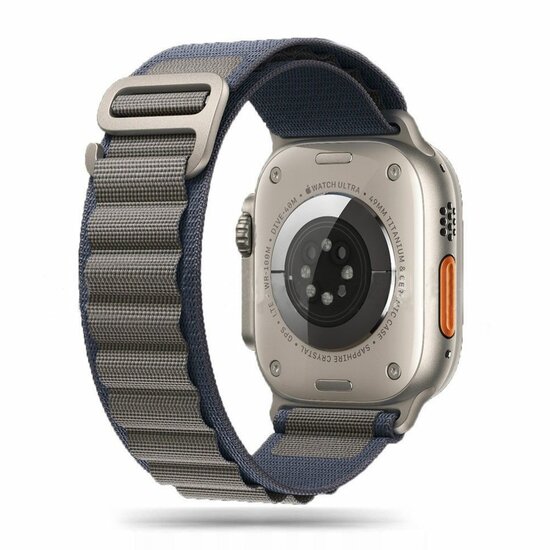 TechProtection Alpine nylon Apple Watch Ultra 49 / 46 / 45 / 44 mm bandje navy / grijs
