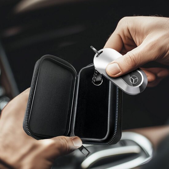 TechProtection autosleutel keyless RFID signal blocker met clip zwart