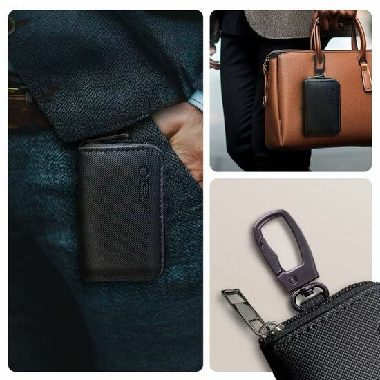 TechProtection autosleutel keyless RFID signal blocker met clip zwart