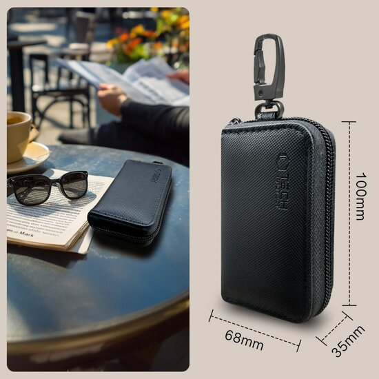 TechProtection autosleutel keyless RFID signal blocker met clip zwart