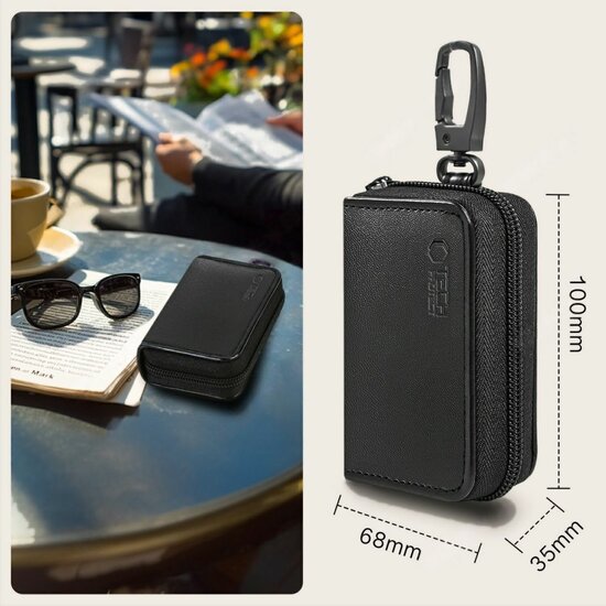 TechProtection autosleutel keyless RFID signal blocker met clip zwart