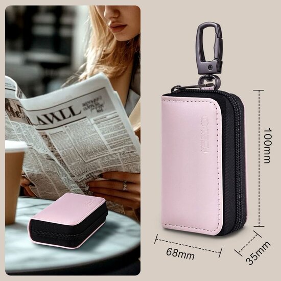 TechProtection autosleutel keyless RFID signal blocker met clip roze