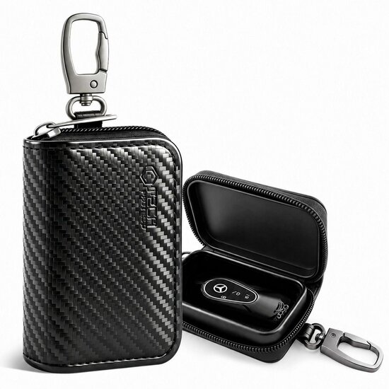 TechProtection autosleutel keyless RFID signal blocker met clip carbon