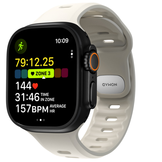 Nomad Tempo FKM Apple Watch Ultra 49 mm bandje driftwood