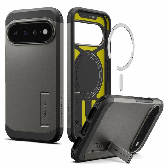 Spigen Tough Armor MagSafe Google Pixel 11 Pro XL hoesje gun metal