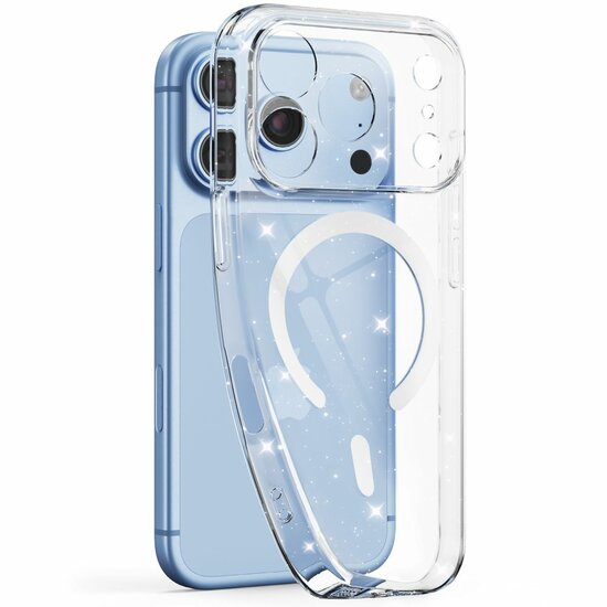 TechProtection Flex MagSafe iPhone 18 Pro case glitter transparent