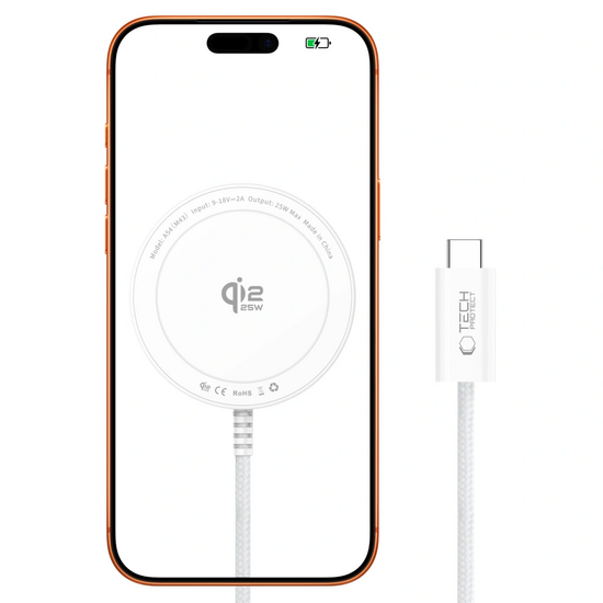 TechProtection A54 Qi2.2 MagSafe 25 watt Ladeger&auml;t wei&szlig;