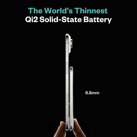 BMX SolidSafe Air 5 K solid-state MagSafe powerbank 5000 mAh zilver