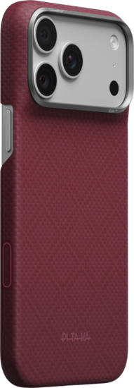 PITAKA Edge iPhone 18 Pro hoesje Argyle burgundy 