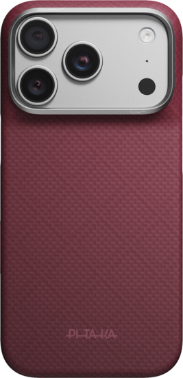 PITAKA Edge iPhone 18 Pro hoesje Argyle burgundy 