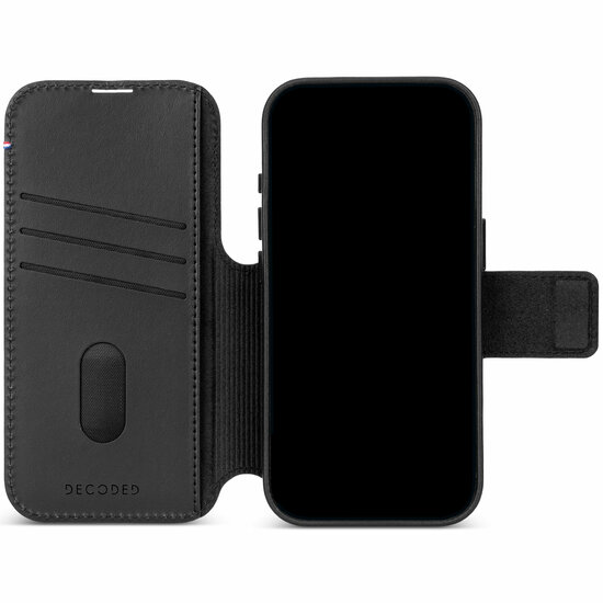 DECODED Leather Detachable Wallet Case iPhone 18 Pro hoesje zwart