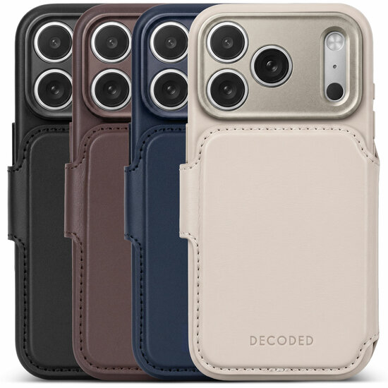 DECODED Leather Detachable Wallet Case iPhone 18 Pro hoesje zwart