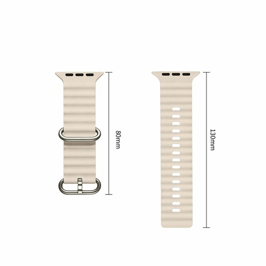 TechProtection Oceaan Apple Watch Ultra 49 / 46 / 45 / 44 mm bandje beige