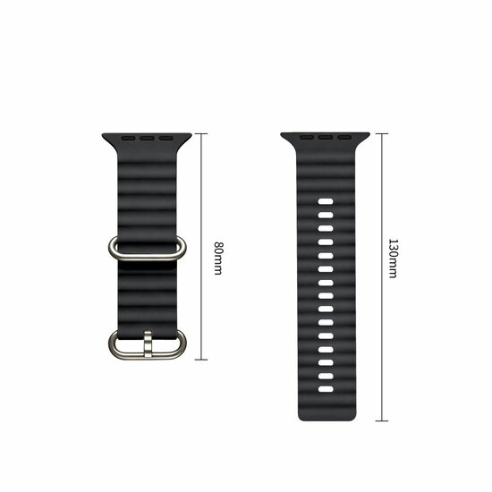 TechProtection Oceaan Apple Watch Ultra 49 / 46 / 45 / 44 mm bandje zwart