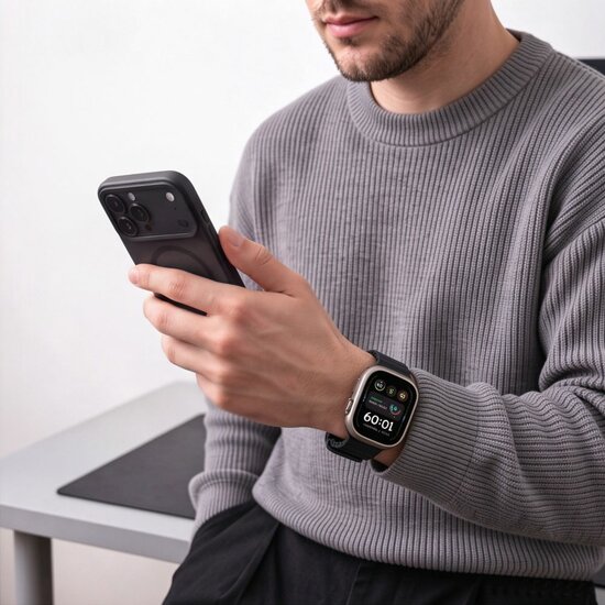 TechProtection Oceaan Apple Watch Ultra 49 / 46 / 45 / 44 mm bandje zwart