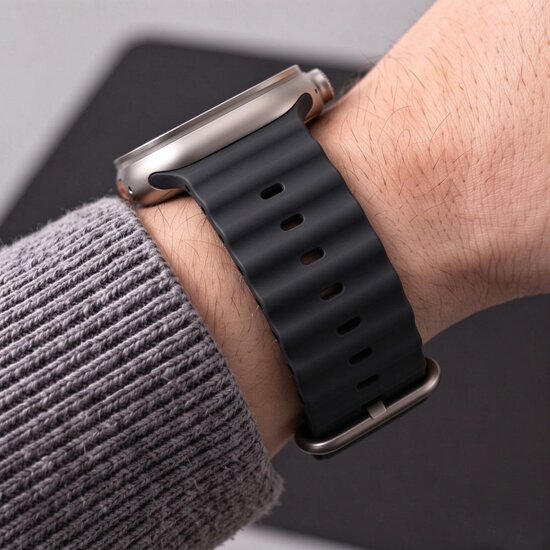 TechProtection Oceaan Apple Watch Ultra 49 / 46 / 45 / 44 mm bandje zwart