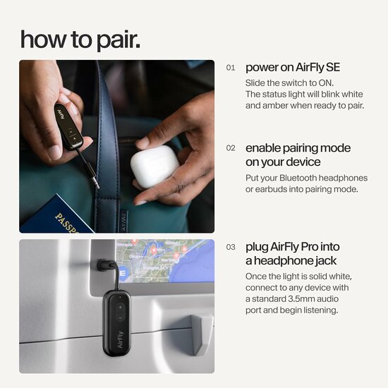 Twelve South AirFly SE Bluetooth transmitter draadloze koptelefoon adapter zwart