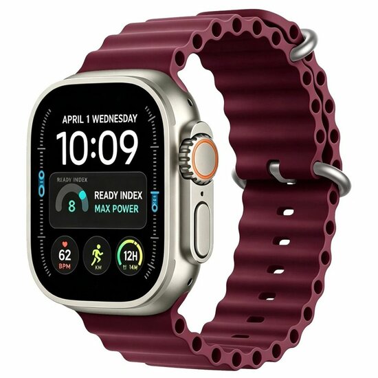 TechProtection Ocean Silikon Apple Watch Ultra Armband 49 / 46 / 45 / 44 mm burgundy rot