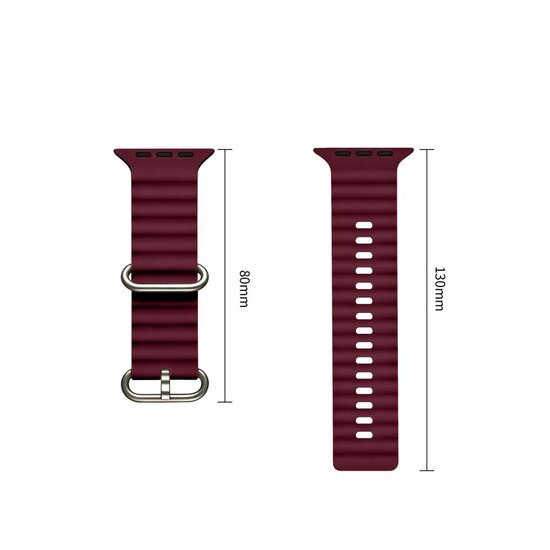 TechProtection Ocean Silikon Apple Watch Ultra Armband 49 / 46 / 45 / 44 mm burgundy rot