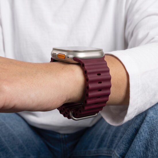 TechProtection Ocean Silikon Apple Watch Ultra Armband 49 / 46 / 45 / 44 mm burgundy rot